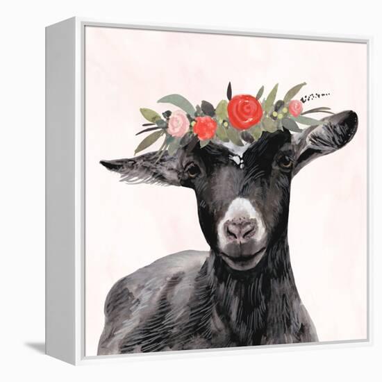 Garden Goat III-Victoria Borges-Framed Stretched Canvas