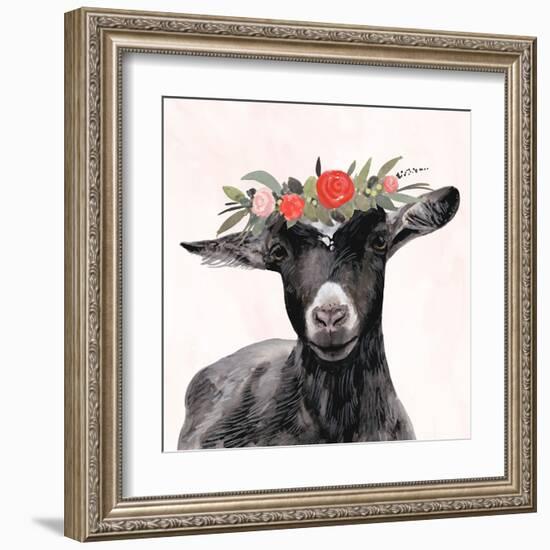 Garden Goat III-Victoria Borges-Framed Art Print