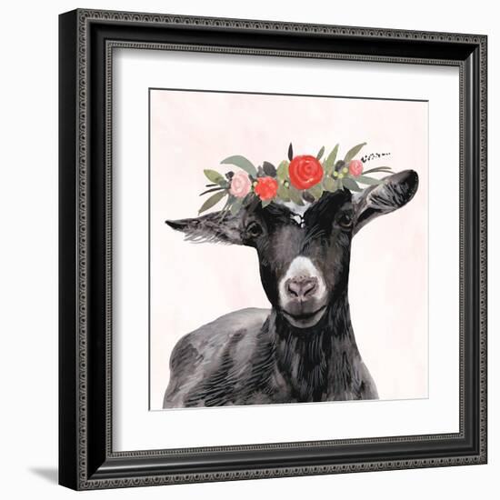 Garden Goat III-Victoria Borges-Framed Art Print