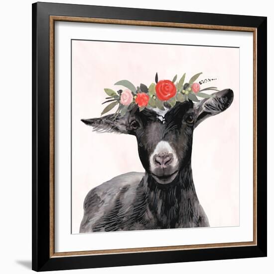 Garden Goat III-Victoria Borges-Framed Art Print