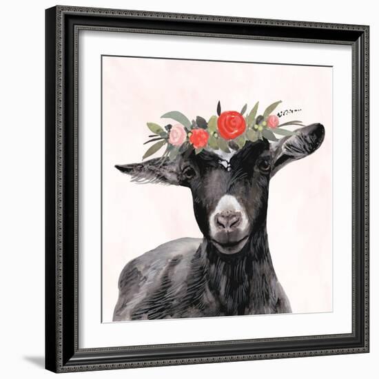 Garden Goat III-Victoria Borges-Framed Art Print