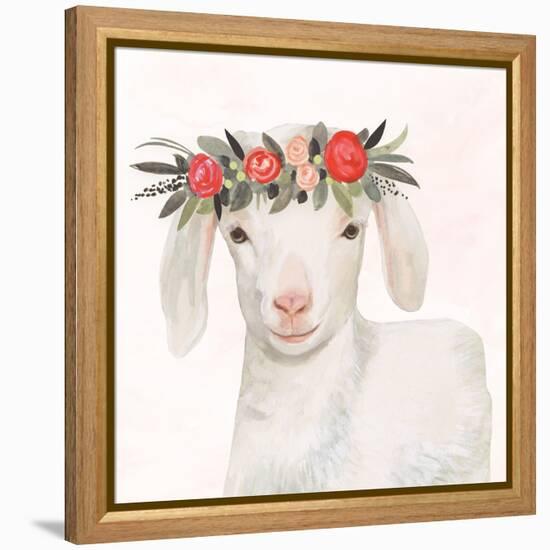 Garden Goat IV-Victoria Borges-Framed Stretched Canvas