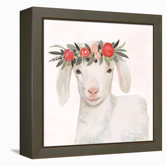 Garden Goat IV-Victoria Borges-Framed Stretched Canvas