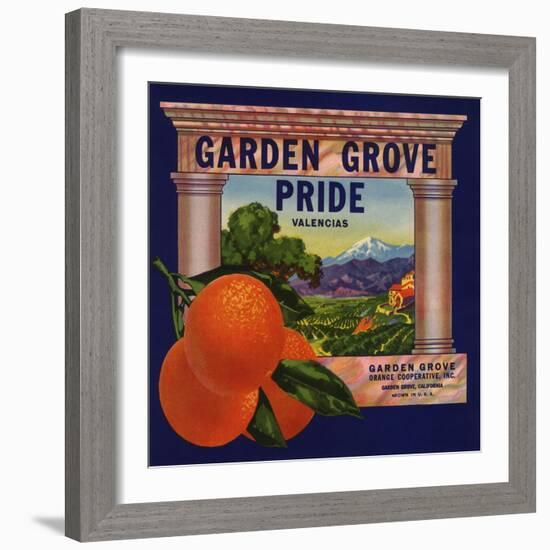 Garden Grove Pride Brand - Garden Grove, California - Citrus Crate Label-Lantern Press-Framed Art Print