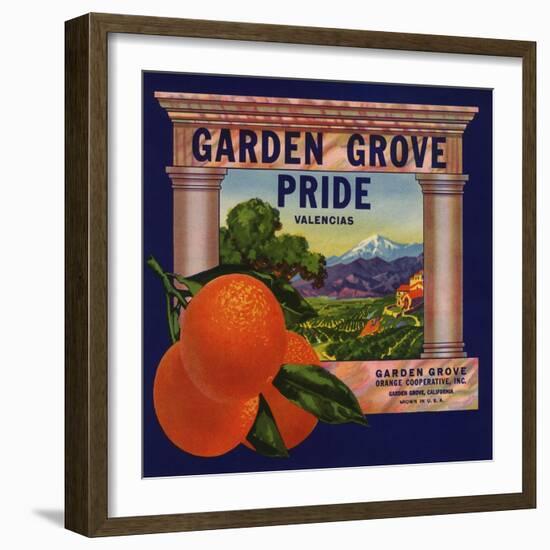 Garden Grove Pride Brand - Garden Grove, California - Citrus Crate Label-Lantern Press-Framed Art Print