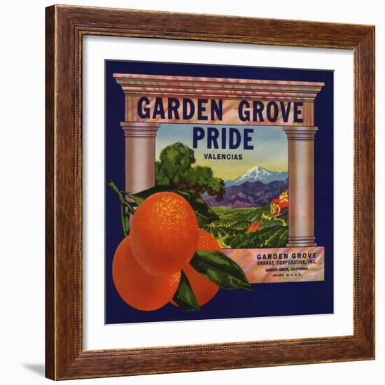 Garden Grove Pride Brand - Garden Grove, California - Citrus Crate Label-Lantern Press-Framed Art Print