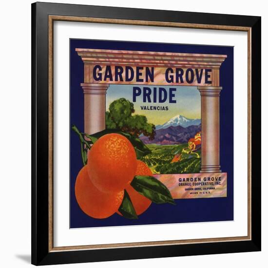 Garden Grove Pride Brand - Garden Grove, California - Citrus Crate Label-Lantern Press-Framed Art Print