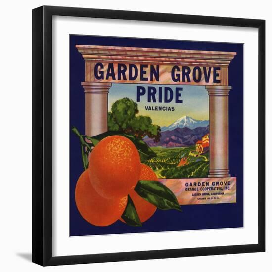 Garden Grove Pride Brand - Garden Grove, California - Citrus Crate Label-Lantern Press-Framed Art Print