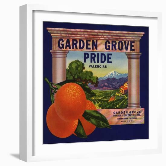 Garden Grove Pride Brand - Garden Grove, California - Citrus Crate Label-Lantern Press-Framed Art Print