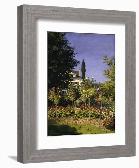 Garden in Bloom, c.1866-Claude Monet-Framed Giclee Print