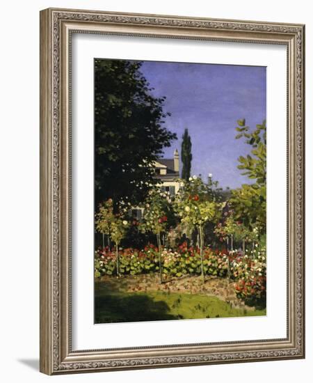 Garden in Bloom, c.1866-Claude Monet-Framed Giclee Print