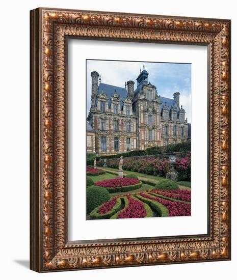 Garden in Front of a Castle, Beaumesnil, Calvados, Haute-Normandy, France-null-Framed Giclee Print