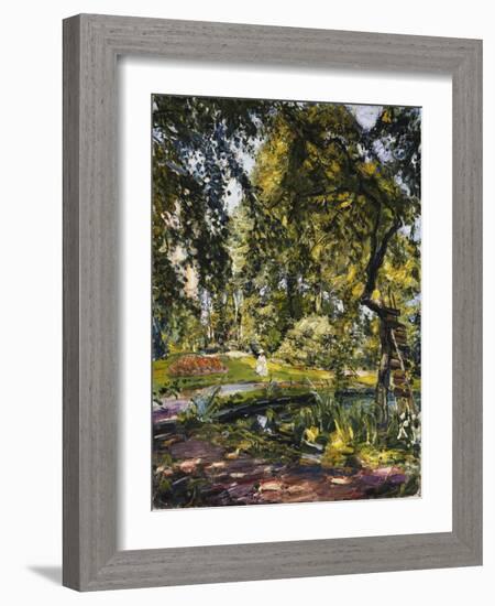 Garden in Godrammstein with a Twisted Tree and Pond-Max Slevogt-Framed Giclee Print