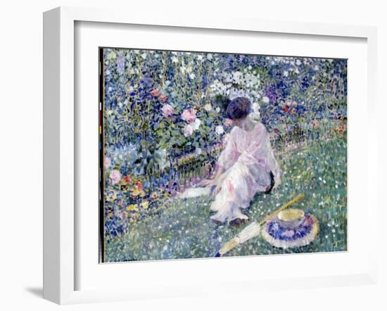 Garden in June, 1911-Frederick Carl Frieseke-Framed Giclee Print