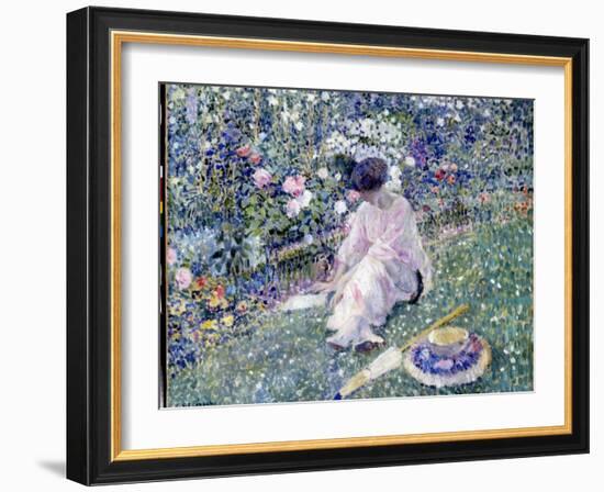 Garden in June, 1911-Frederick Carl Frieseke-Framed Giclee Print