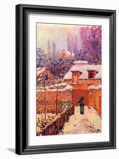 Garden in the Snow-Alfred Sisley-Framed Art Print