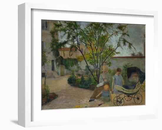 Garden in Vaugirard, or the Painter's Family in the Garden in Rue Carcel, 1881-Paul Gauguin-Framed Giclee Print