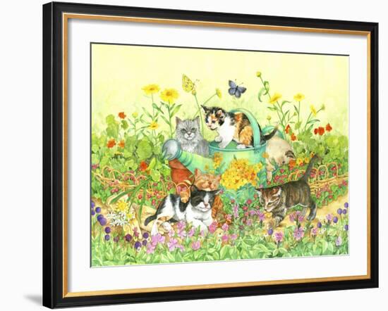 Garden Kittens-Wendy Edelson-Framed Giclee Print