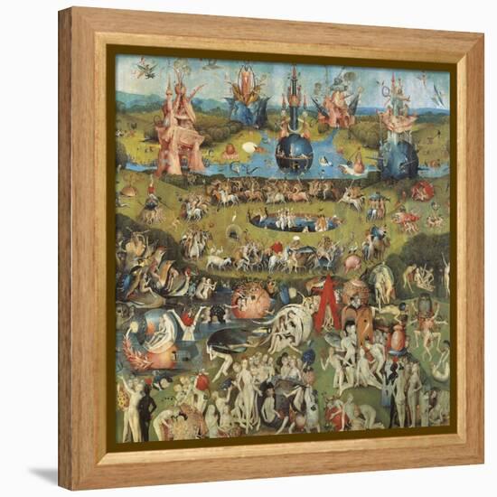 Garden of Earthly Delights,(Martyrs & Angels) by Hieronymus Bosch, c. 1503-04. Prado. Detail.-Hieronymus Bosch-Framed Stretched Canvas