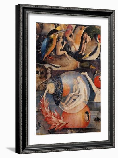 Garden of Earthly Delights,(Martyrs & Angels) by Hieronymus Bosch, c. 1503-04. Prado. Detail.-Hieronymus Bosch-Framed Art Print