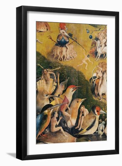 Garden of Earthly Delights,(Martyrs & Angels) by Hieronymus Bosch, c. 1503-04. Prado. Detail.-Hieronymus Bosch-Framed Art Print