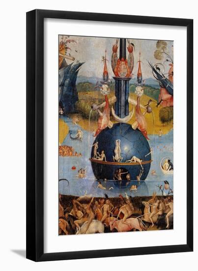 Garden of Earthly Delights,(Martyrs & Angels) by Hieronymus Bosch, c. 1503-04. Prado. Detail.-Hieronymus Bosch-Framed Art Print