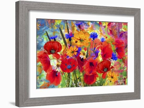 Garden Of Flowers M6-Ata Alishahi-Framed Giclee Print