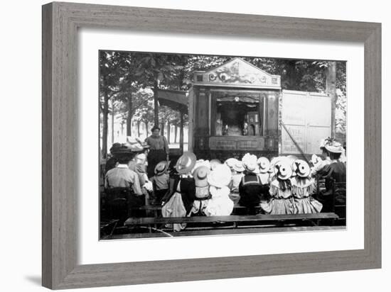 Garden of Luxembourg, Children with the Puppet-Brothers Seeberger-Framed Photographic Print