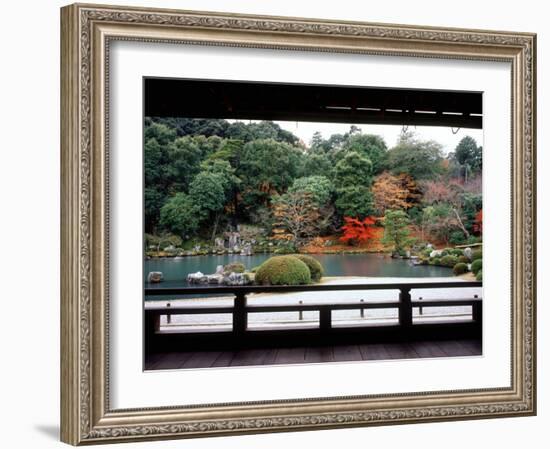 Garden of Tenryu-Ji Temple in Autumn, Kyoto, Japan-null-Framed Photographic Print