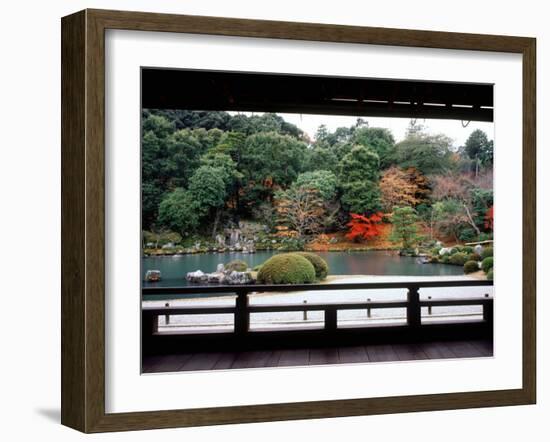 Garden of Tenryu-Ji Temple in Autumn, Kyoto, Japan-null-Framed Photographic Print