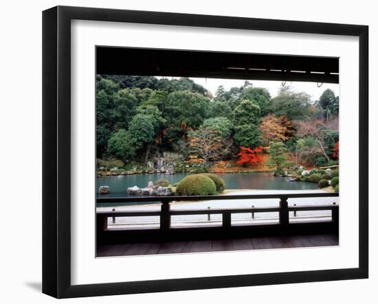 Garden of Tenryu-Ji Temple in Autumn, Kyoto, Japan-null-Framed Photographic Print