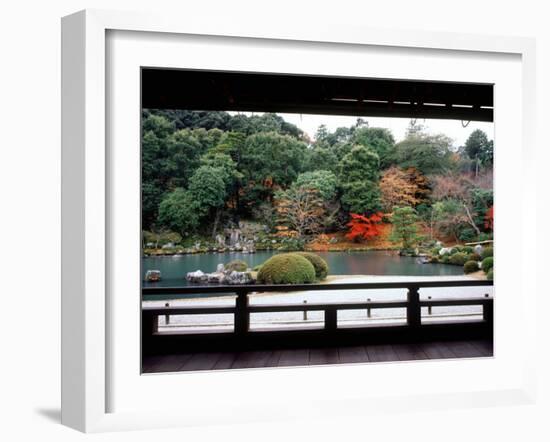 Garden of Tenryu-Ji Temple in Autumn, Kyoto, Japan-null-Framed Photographic Print