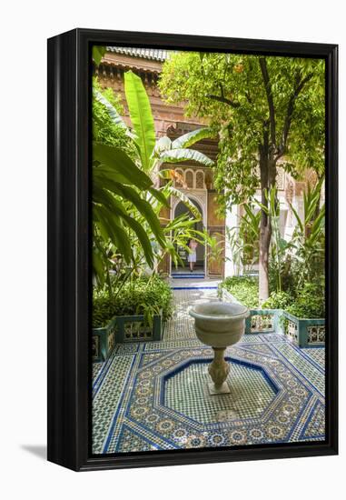 Garden of the 19th Century Bahia Palace, A. Marrakech, Morocco-Nico Tondini-Framed Premier Image Canvas