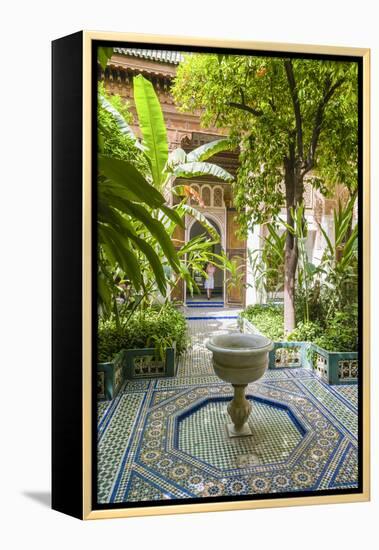 Garden of the 19th Century Bahia Palace, A. Marrakech, Morocco-Nico Tondini-Framed Premier Image Canvas
