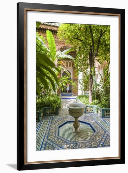 Garden of the 19th Century Bahia Palace, A. Marrakech, Morocco-Nico Tondini-Framed Photographic Print