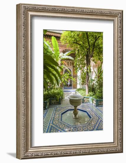 Garden of the 19th Century Bahia Palace, A. Marrakech, Morocco-Nico Tondini-Framed Photographic Print