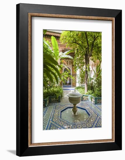 Garden of the 19th Century Bahia Palace, A. Marrakech, Morocco-Nico Tondini-Framed Photographic Print