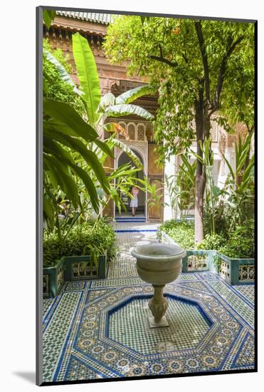 Garden of the 19th Century Bahia Palace, A. Marrakech, Morocco-Nico Tondini-Mounted Photographic Print