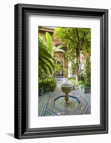 Garden of the 19th Century Bahia Palace, A. Marrakech, Morocco-Nico Tondini-Framed Photographic Print