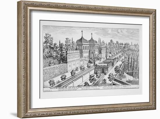 Garden of the Duke of Parma on the Palatine Hill, Looking Towards Campo Vaccino, Rome-Giovanni Battista Falda-Framed Giclee Print