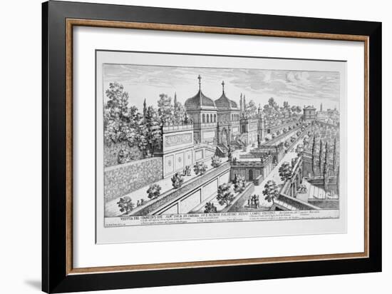 Garden of the Duke of Parma on the Palatine Hill, Looking Towards Campo Vaccino, Rome-Giovanni Battista Falda-Framed Giclee Print