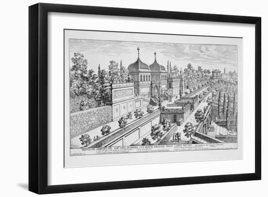 Garden of the Duke of Parma on the Palatine Hill, Looking Towards Campo Vaccino, Rome-Giovanni Battista Falda-Framed Giclee Print