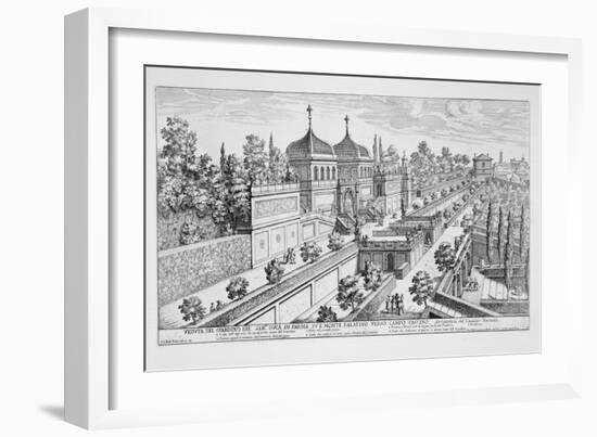 Garden of the Duke of Parma on the Palatine Hill, Looking Towards Campo Vaccino, Rome-Giovanni Battista Falda-Framed Giclee Print