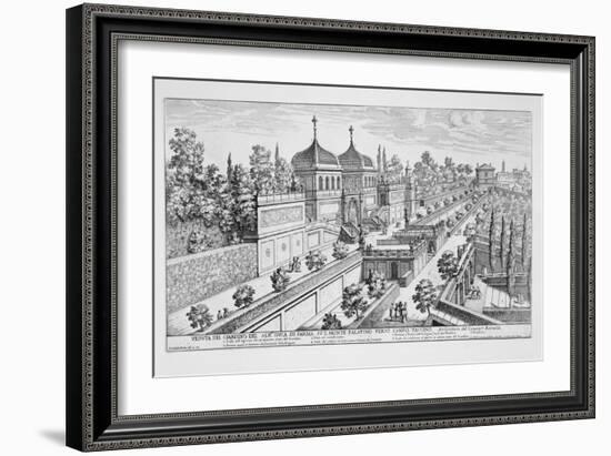 Garden of the Duke of Parma on the Palatine Hill, Looking Towards Campo Vaccino, Rome-Giovanni Battista Falda-Framed Giclee Print