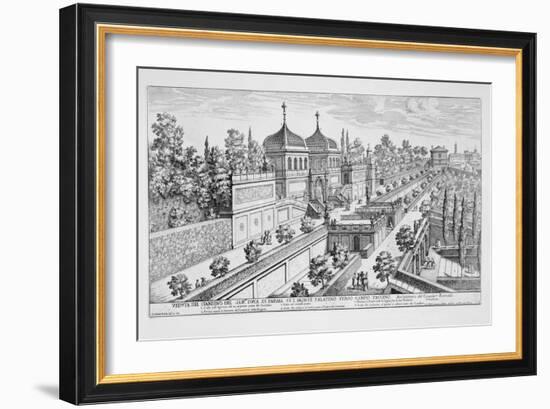 Garden of the Duke of Parma on the Palatine Hill, Looking Towards Campo Vaccino, Rome-Giovanni Battista Falda-Framed Giclee Print