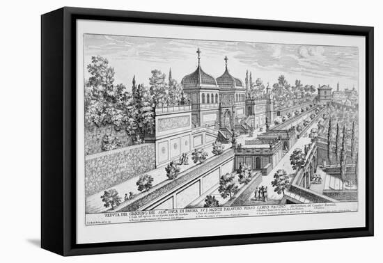 Garden of the Duke of Parma on the Palatine Hill, Looking Towards Campo Vaccino, Rome-Giovanni Battista Falda-Framed Premier Image Canvas