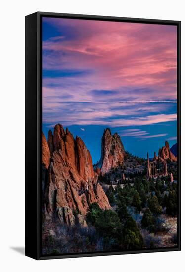 GARDEN OF THE GODS, COLOARDO SPRINGS, CO, USA - a National Natural Landmark features Sedimentary...-null-Framed Stretched Canvas