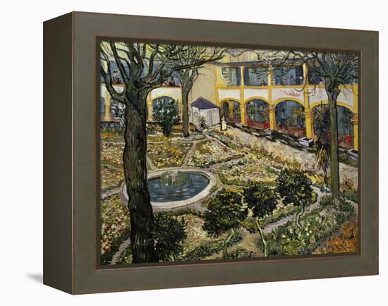 Garden of the Hospital at Arles-Vincent van Gogh-Framed Premier Image Canvas