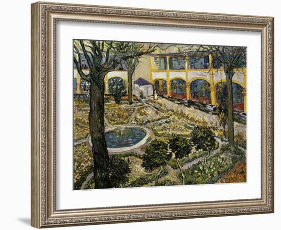 Garden of the Hospital at Arles-Vincent van Gogh-Framed Giclee Print