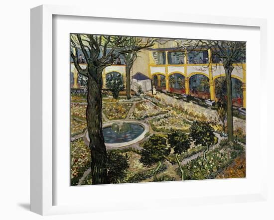 Garden of the Hospital at Arles-Vincent van Gogh-Framed Giclee Print